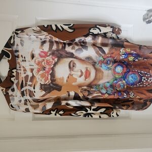 Vibrant Artistic Print Women's Blouse